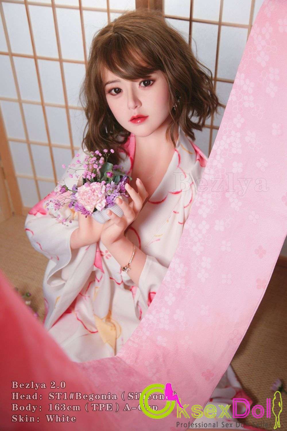 163cm Japanese Style A-cup Kimono Beauty Real Sex Doll