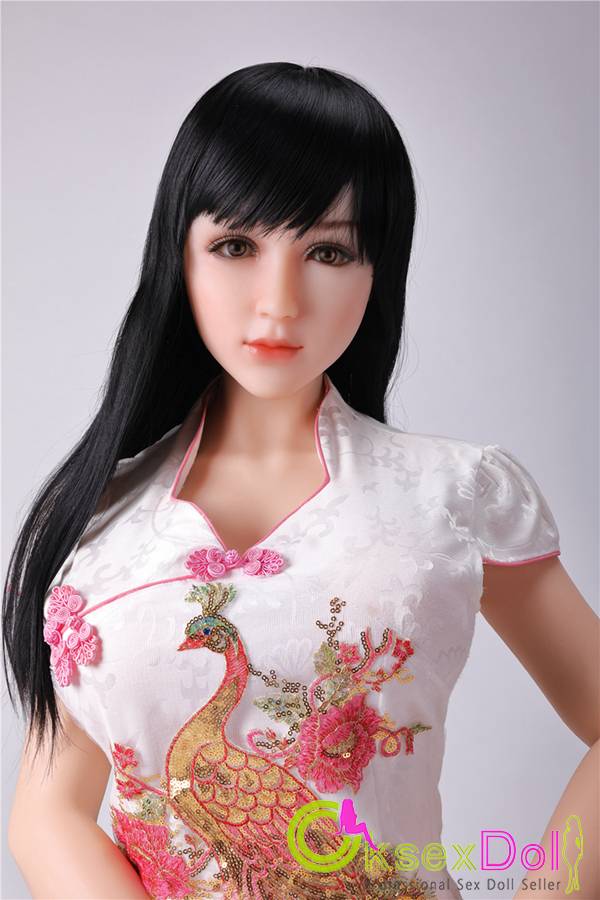 Sanhui 158cm/5ft2(5ft2″) Cheongsam Beauty Life Size Silicone Sex Doll sanhui060