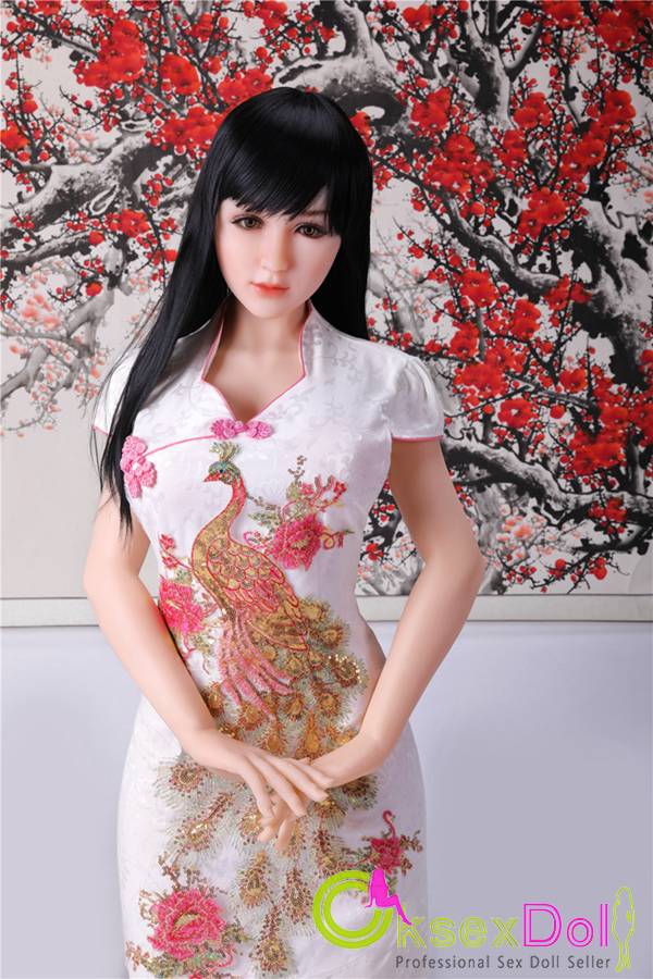 Sanhui 158cm/5ft2(5ft2″) Cheongsam Beauty Life Size Silicone Sex Doll sanhui060