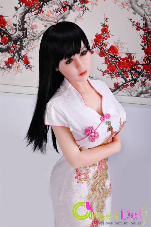 Sanhui 158cm/5ft2(5ft2″) Cheongsam Beauty Life Size Silicone Sex Doll sanhui060