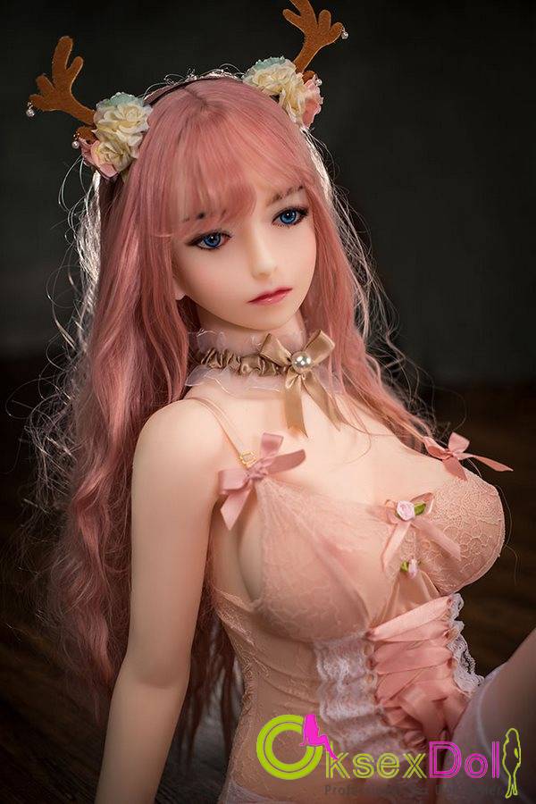 Light Pink Long Hair Real Sex Doll