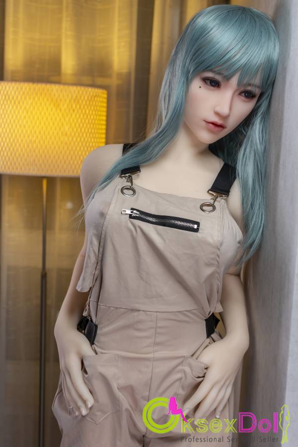 Cool Blue-Haired womanfriend In Tooling real doll