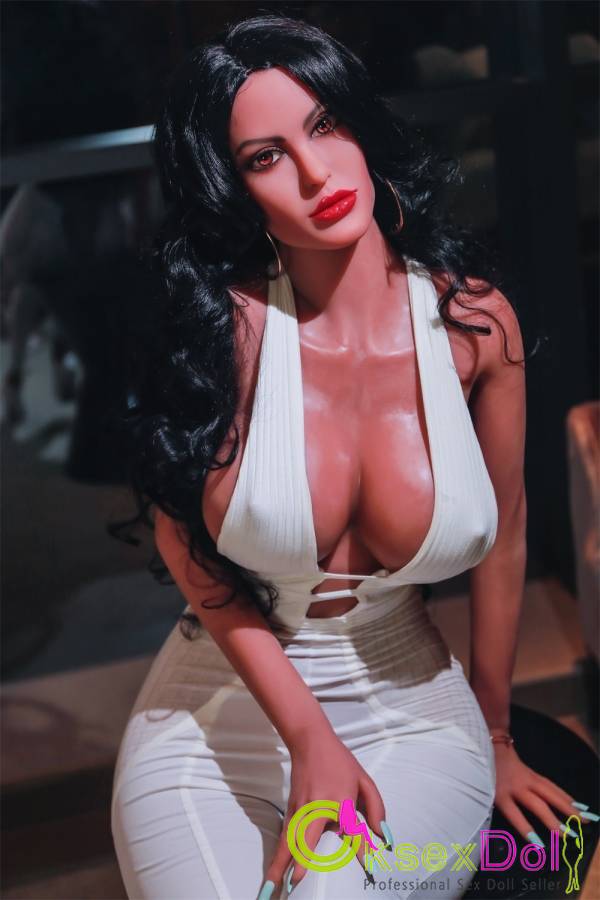 Sexy And Intellectual Woman With Black Hair TPE Life Size Sex Dolls For Men