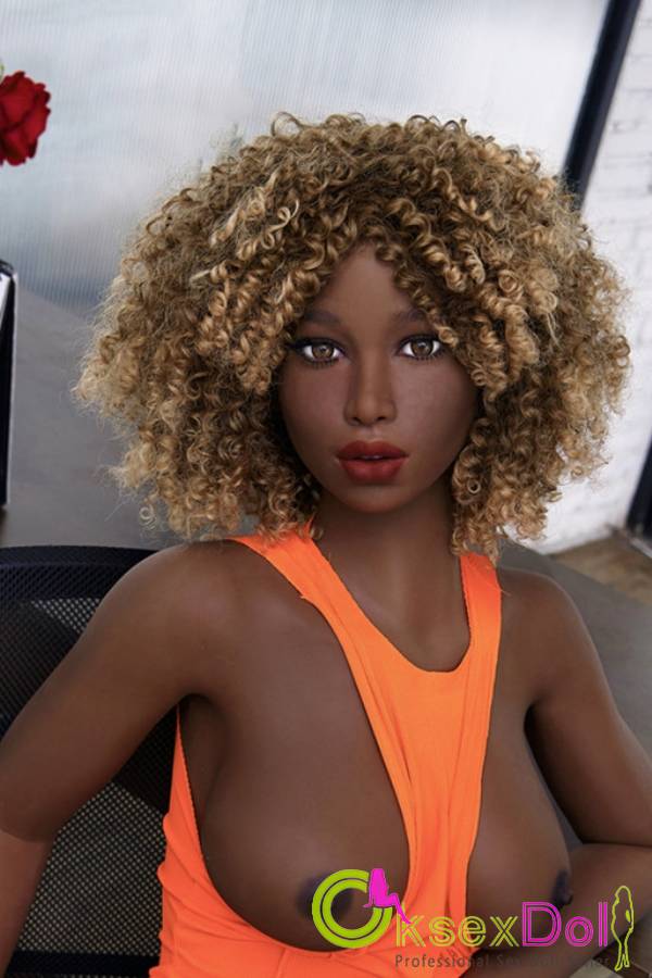 Glamour Woman With Tall Curly Hair Cheap Black Sex Dolls