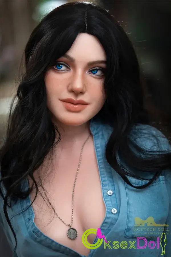 Denim Jacket Casual Style Black Long Curly Hair 152cm/4ft12 A-cup Silicone Doll