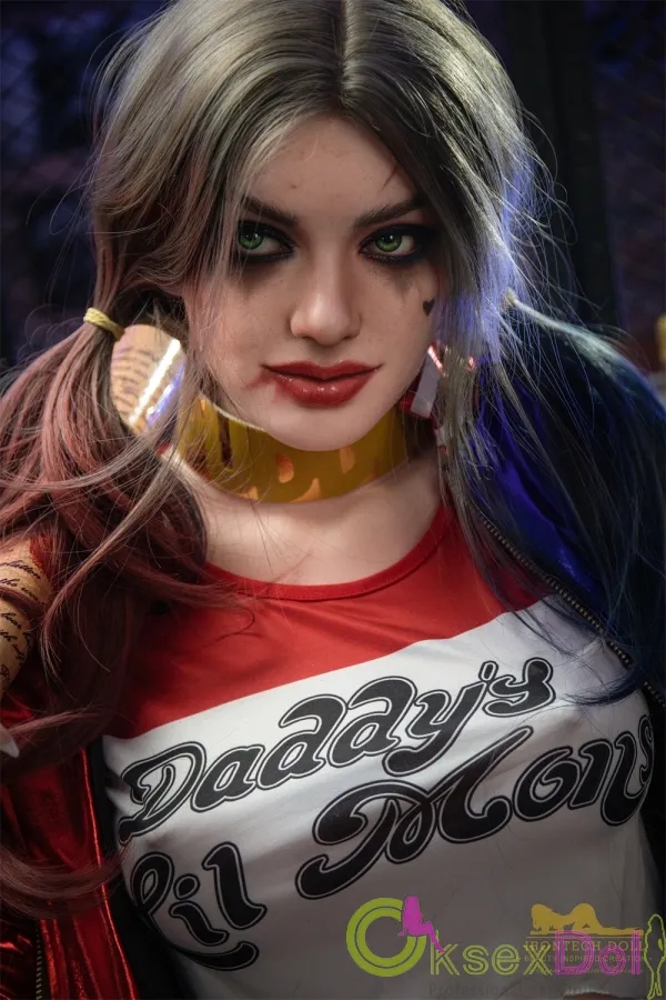 Harley Quinn Silicone 166cm/5.44ft Fetish Milf Sexy Clown Sex Doll S27 Irontech Doll Cosplay Naughty Face Classic Sex Doll Head Real Doll