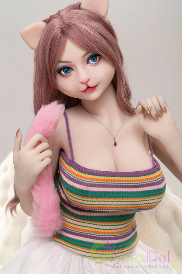 Kelly Animal #SC1 DollsCastle Silicone+TPE Skinny 156cm/5.12ft Adult Cat Lady Sex Doll ROS Head Maiden Love Dolls
